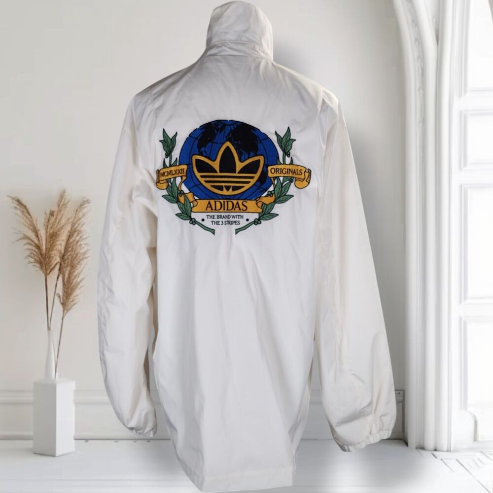 Adidas OLPC Jacket Size M Cloud White Embroidered Logo Relaxed Fit